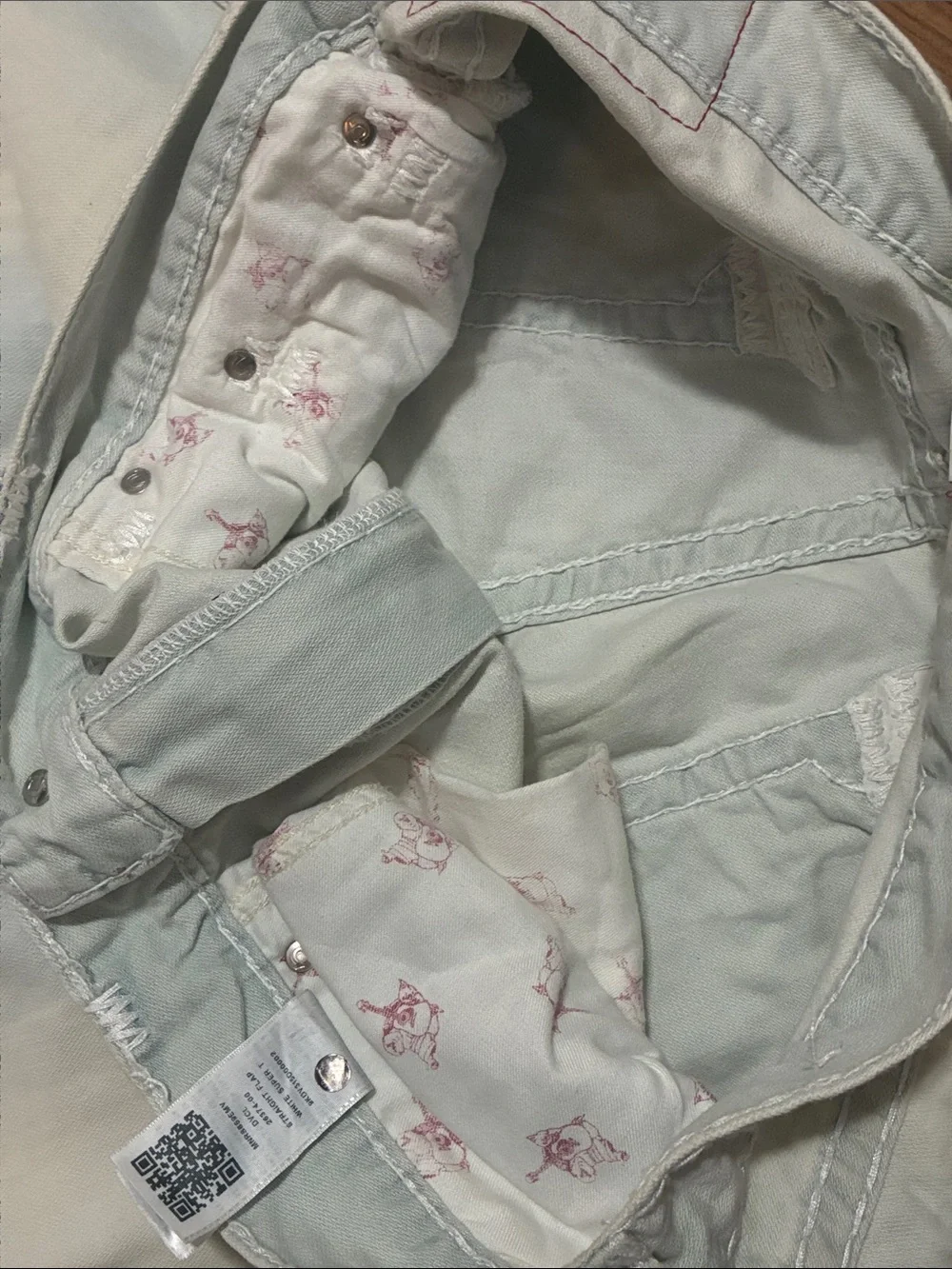 True Religion Men's Light White Straight Jeans size 38